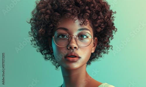 Wallpaper Mural Realistic cartoon human avatar simple beautiful concept on plain background ai generated Torontodigital.ca