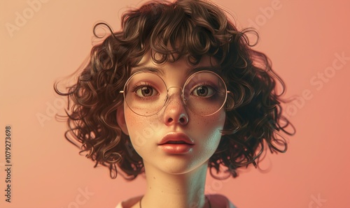 Wallpaper Mural Realistic cartoon human avatar simple beautiful concept on plain background ai generated Torontodigital.ca