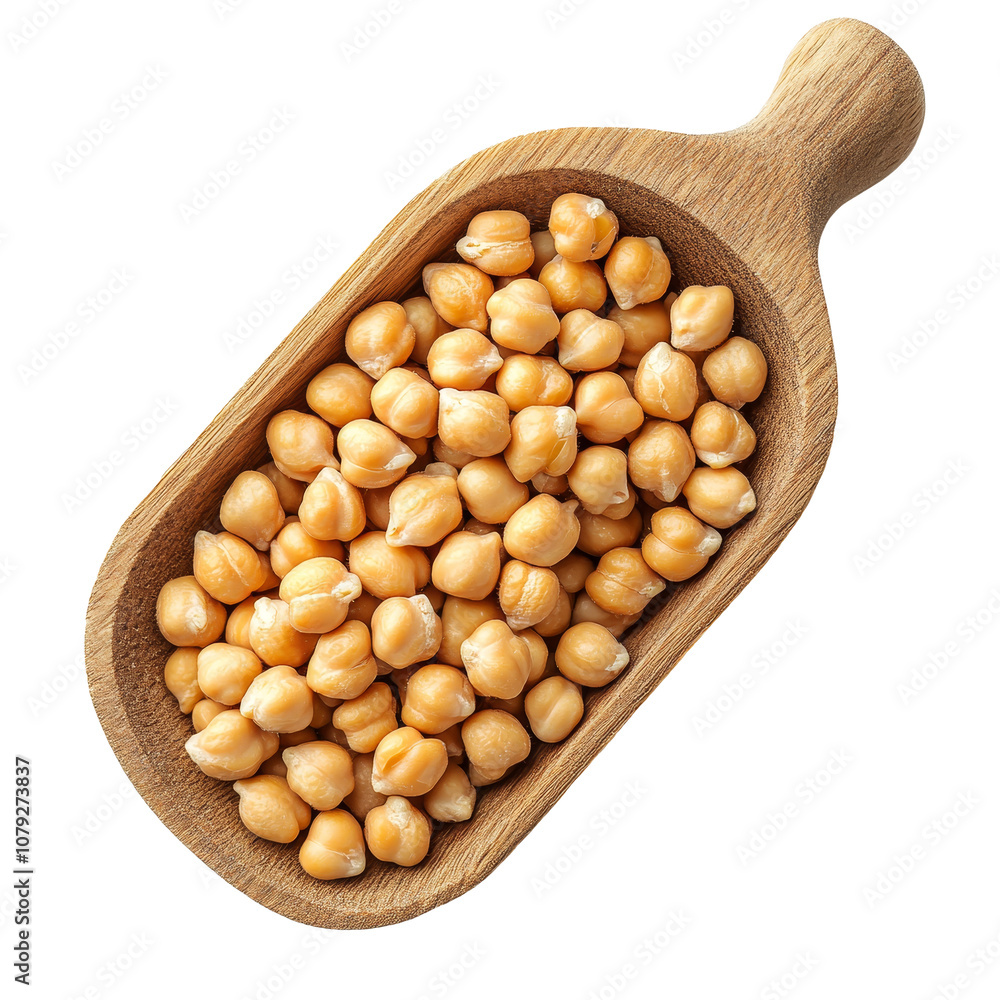 Chickpeas in a wooden scoop isolated on a transparent background for culinary and nutrition-focused use, Chickpeas in wood scoop isolated on transparent background Chickpeas in a wooden scoop isolated on a transparent background for culinary and nutrition-focused use, Chickpeas in wood scoop isolated on transparent background