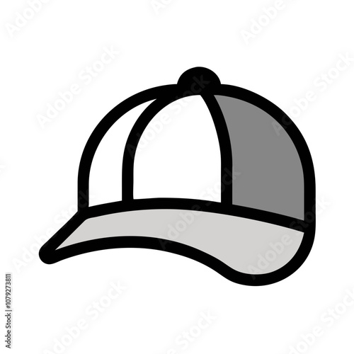 Vector illustration of a stylish baseball cap featuring a simple design, perfect for casual wear or sports activities in any casual setting or outdoor event