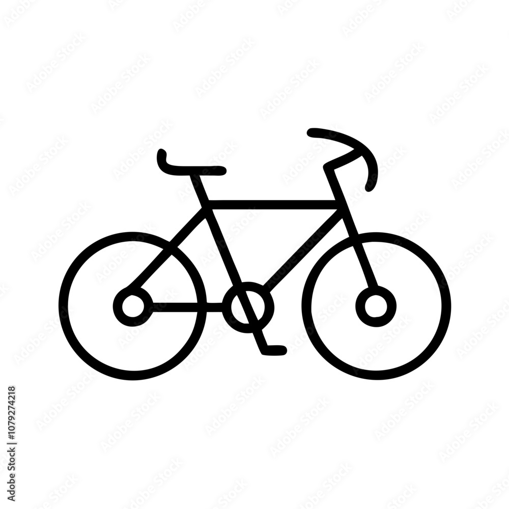 A simple vector icon depicting a bicycle designed to represent cycling, outdoor activities, transportation, and fitness in a modern, minimalistic style A simple vector icon depicting a bicycle designed to represent cycling, outdoor activities, transportation, and fitness in a modern, minimalistic style