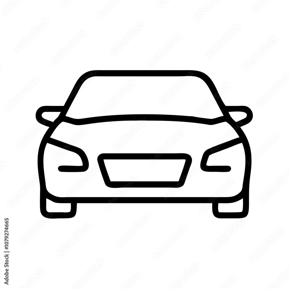 A minimalistic vector icon representing the front view of a car showcasing a simple design suitable for various graphic needs A minimalistic vector icon representing the front view of a car showcasing a simple design suitable for various graphic needs