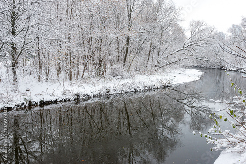 Photography View at the Etobicoke creek in winter, near Toronto, Canada