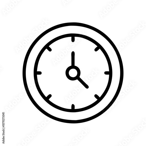 Simple vector icon of a clock showing the time, designed to represent time management, scheduling, or reminders for various applications in a minimalistic style Free Download Simple vector icon of a clock showing the time, designed to represent time management, scheduling, or reminders for various applications in a minimalistic style - GFXLoad