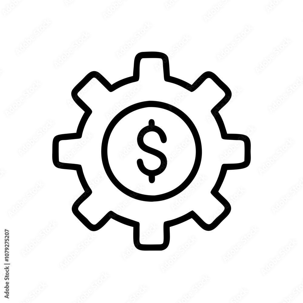 A vector icon featuring a cog with a dollar sign, symbolizing finance and industry, often used in discussions about economic systems or business dynamics A vector icon featuring a cog with a dollar sign, symbolizing finance and industry, often used in discussions about economic systems or business dynamics