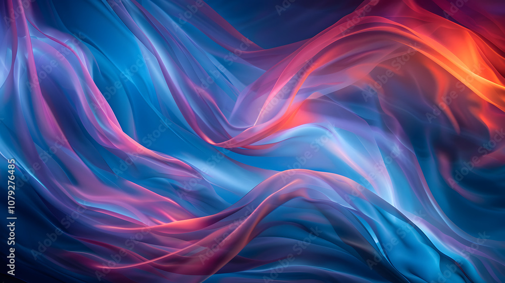 A colorful, abstract painting of a flowing piece of fabric A colorful, abstract painting of a flowing piece of fabric