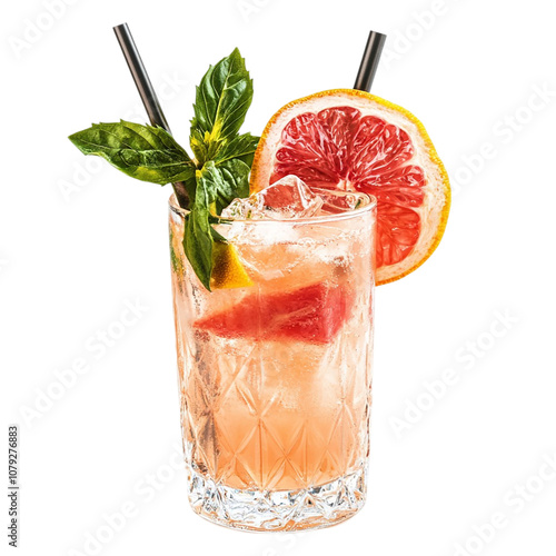 Wallpaper Mural Fresh sparkling summer cocktail isolated on transparent background. Torontodigital.ca