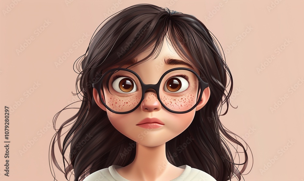 Realistic cartoon human avatar simple beautiful concept on plain background ai generated Realistic cartoon human avatar simple beautiful concept on plain background ai generated