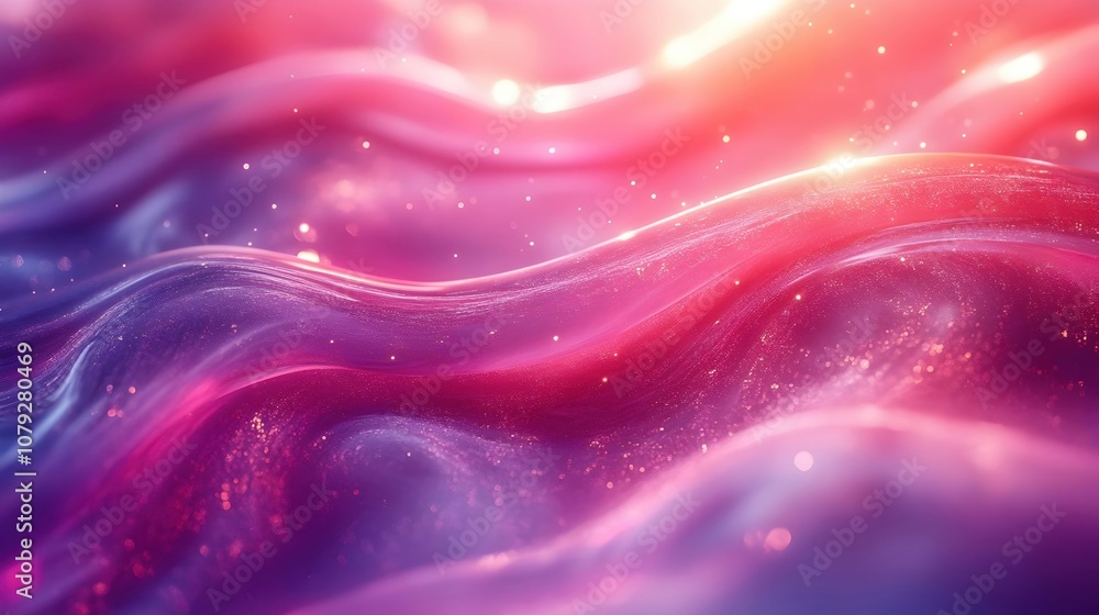 Abstract 3D Background with Pink and Purple Wavy Lines and Sparkling Lights Abstract 3D Background with Pink and Purple Wavy Lines and Sparkling Lights