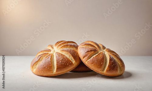 Wallpaper Mural Two freshly baked loaves of bread sit on a white counter Torontodigital.ca
