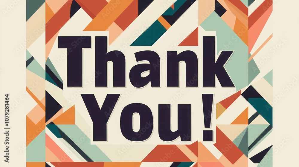 A thank-you card with a clean, geometric design in muted colors, featuring a bold A thank-you card with a clean, geometric design in muted colors, featuring a bold