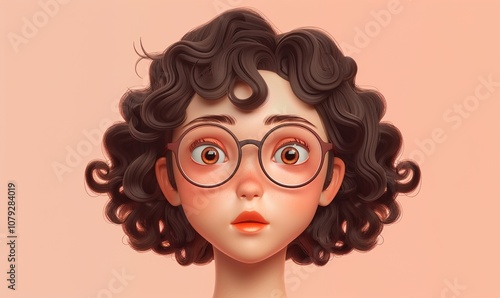 Wallpaper Mural Realistic cartoon human avatar simple beautiful concept on plain background ai generated Torontodigital.ca