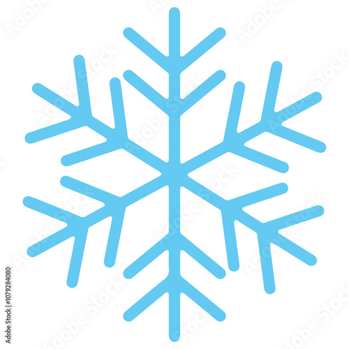 Snowflake winter clip art design on plain white transparent isolated background for card, shirt, hoodie, sweatshirt, apparel, card, tag, mug, icon, poster or badge