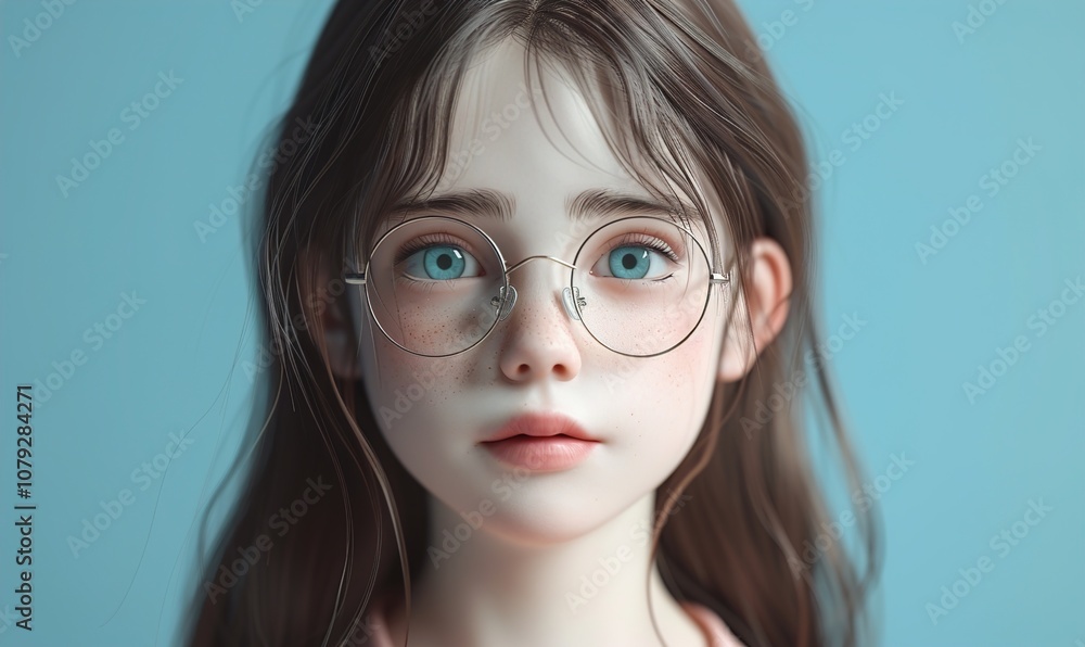 Realistic cartoon human avatar simple beautiful concept on plain background ai generated Realistic cartoon human avatar simple beautiful concept on plain background ai generated