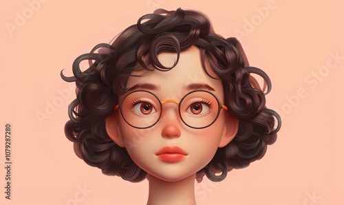 Wallpaper Mural Realistic cartoon human avatar simple beautiful concept on plain background ai generated Torontodigital.ca