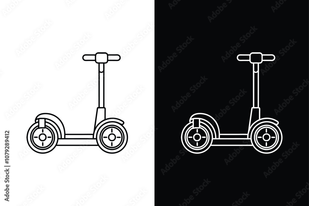 Segway icon on White Background Vector Art Illustration on white background. Segway icon on White Background Vector Art Illustration on white background.
