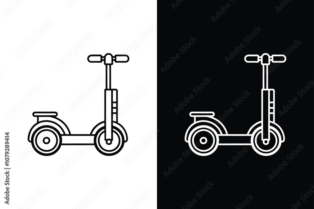 Segway icon on White Background Vector Art Illustration on white background. Segway icon on White Background Vector Art Illustration on white background.