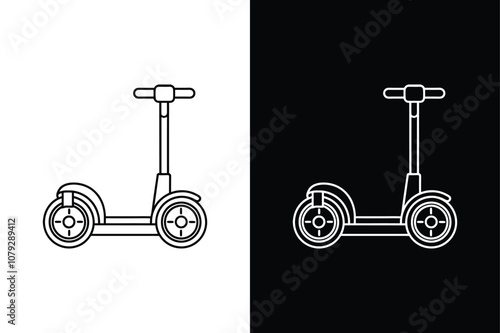 Segway icon on White Background Vector Art Illustration on white background.