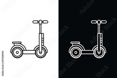 Segway icon on White Background Vector Art Illustration on white background.