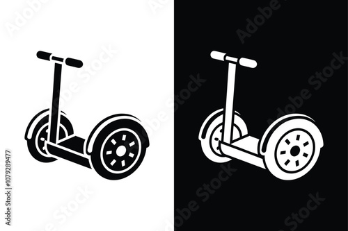 Segway icon on White Background Vector Art Illustration on white background.
