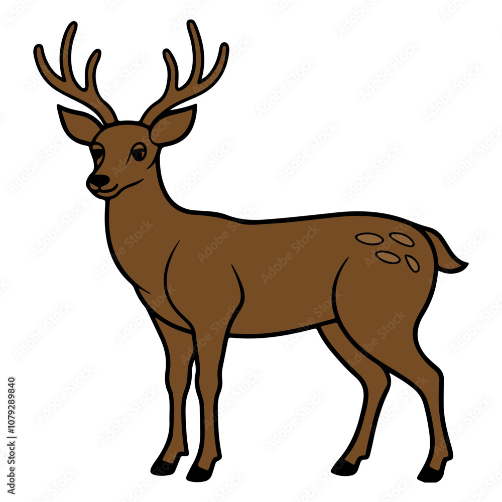 Obraz premium Reindeer Christmas clip art design on plain white transparent isolated background for card, shirt, hoodie, sweatshirt, apparel, card, tag, mug, icon, poster or badge