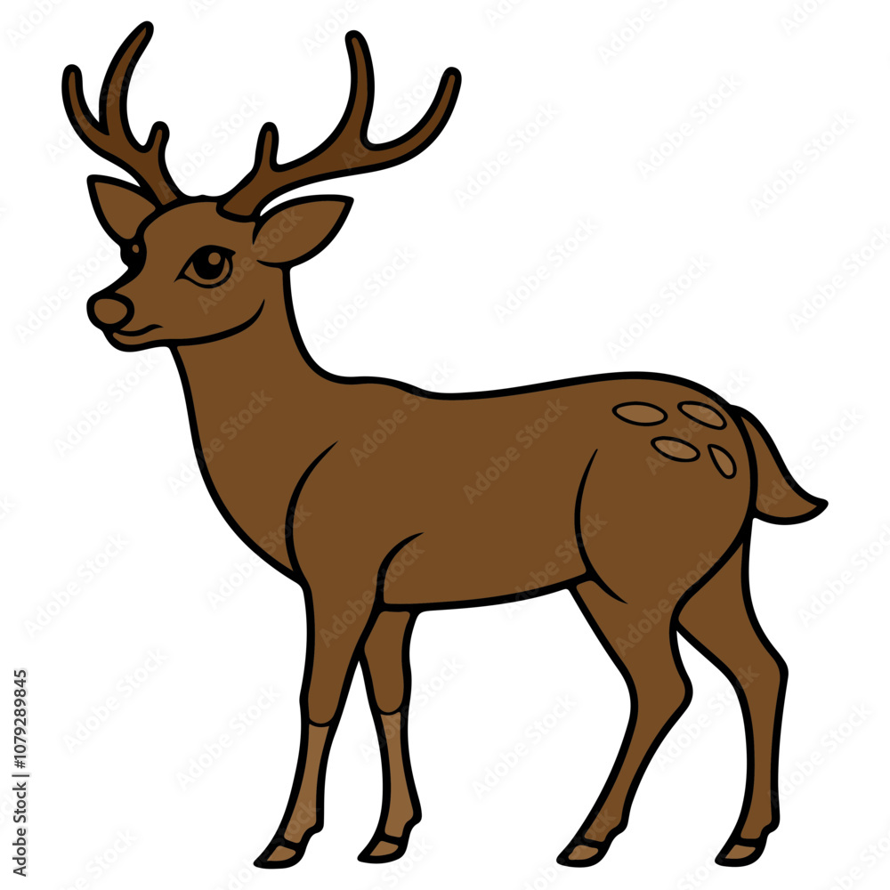 Obraz premium Reindeer Christmas clip art design on plain white transparent isolated background for card, shirt, hoodie, sweatshirt, apparel, card, tag, mug, icon, poster or badge
