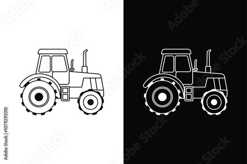 Farmer tractor icon isolated vector icon illustration on white background.