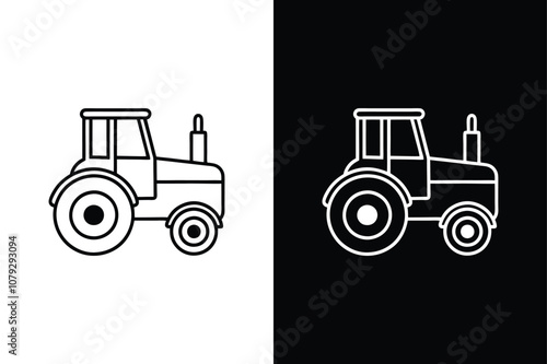 Farmer tractor icon isolated vector icon illustration on white background.