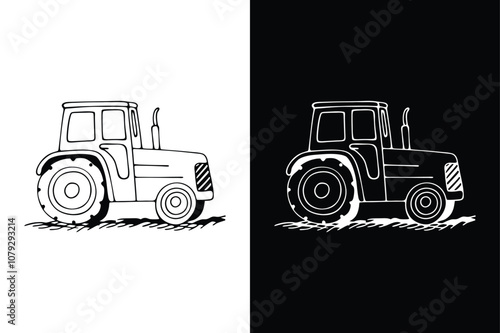 Farmer tractor icon isolated vector icon illustration on white background.