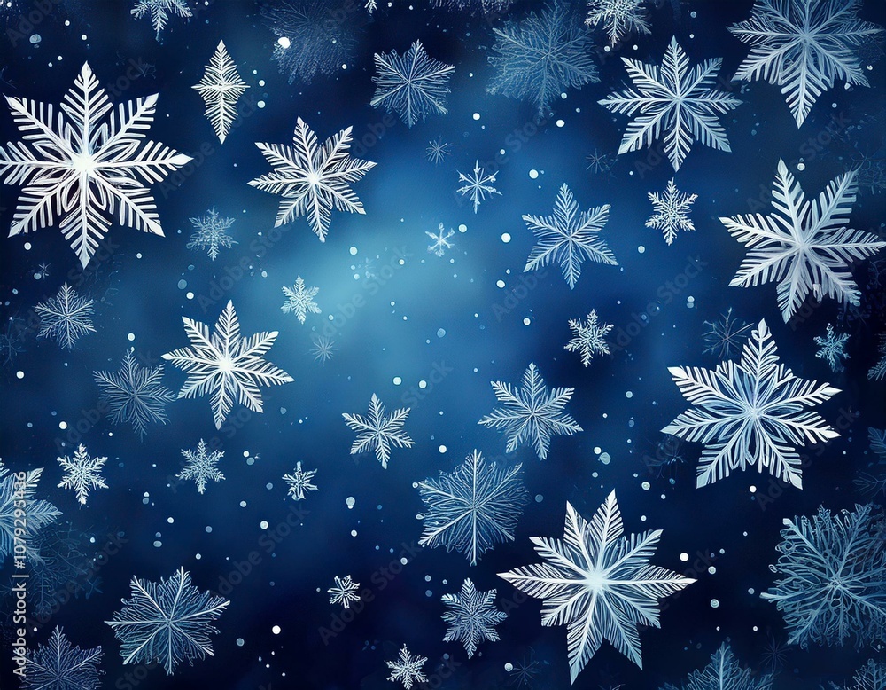 dark deep blue color and falling snowflakes winter background dark deep blue color and falling snowflakes winter background