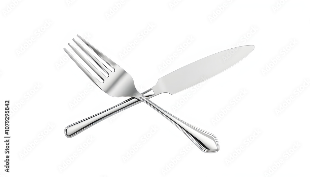 fork and knife, crossed, cutlery, chrome polished isolated with white highlights, png fork and knife, crossed, cutlery, chrome polished isolated with white highlights, png