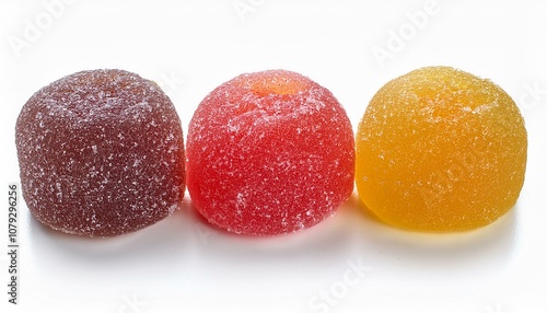 collection of colorful marmalades isolated on white background