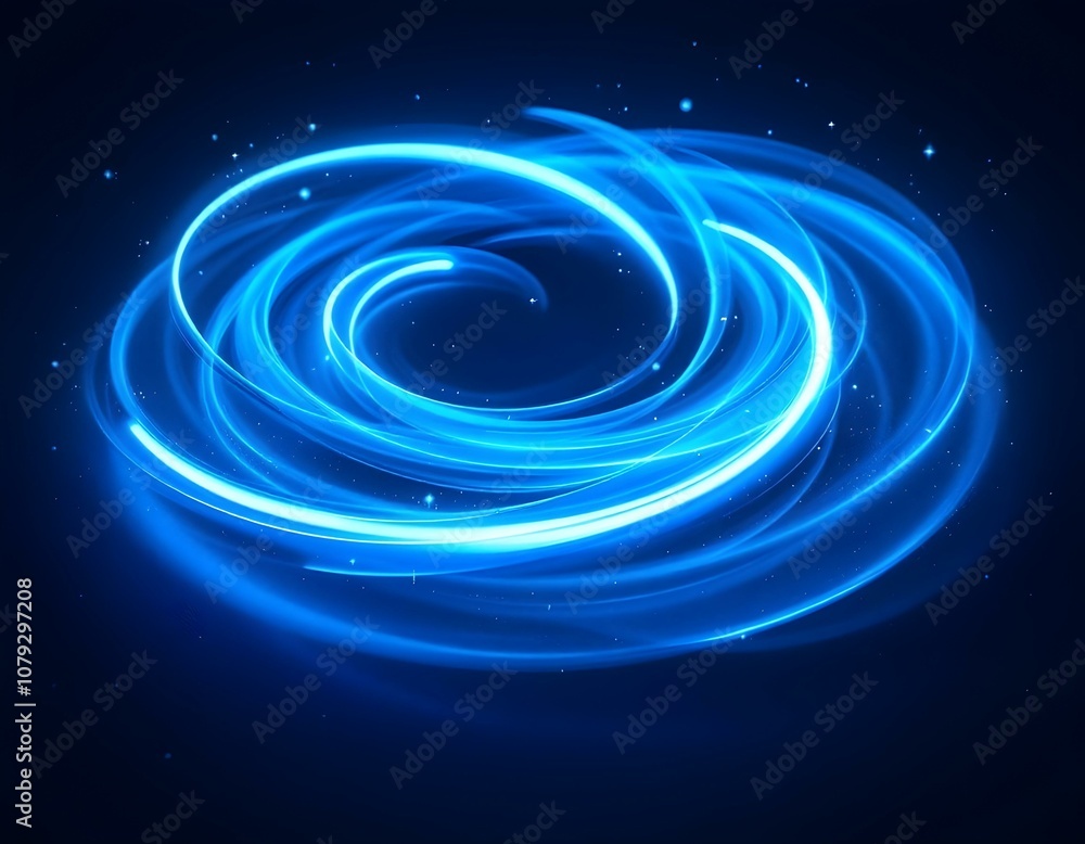 Neon Blue Spiraling Light Effect with Concentric Circles and Cosmic Background - Hypnotic Electric Glow Animation Neon Blue Spiraling Light Effect with Concentric Circles and Cosmic Background - Hypnotic Electric Glow Animation