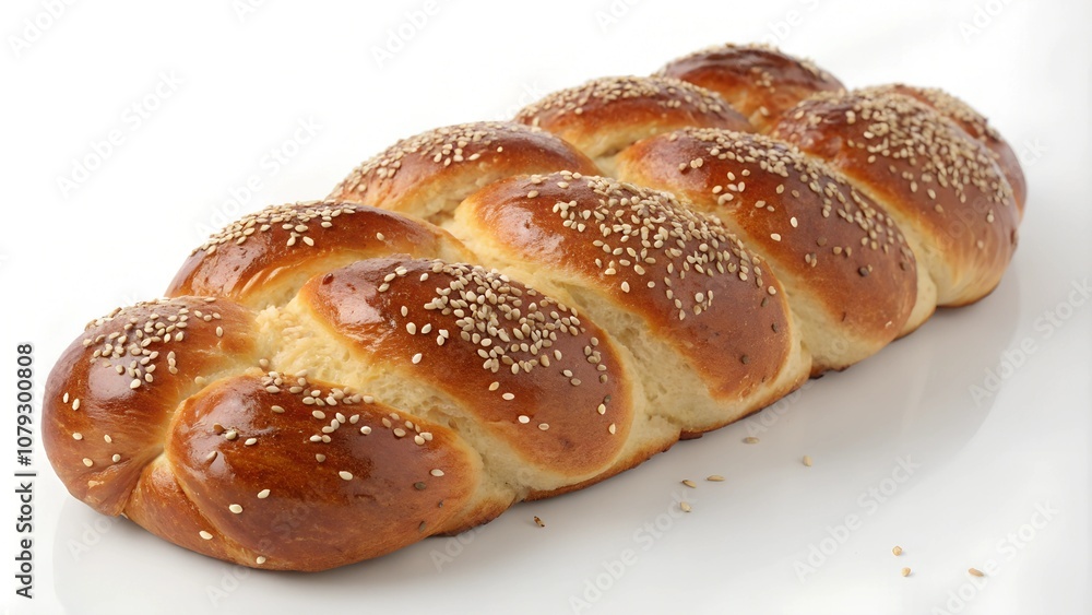 Freshly Baked Challah Loaf with Golden Crust Freshly Baked Challah Loaf with Golden Crust