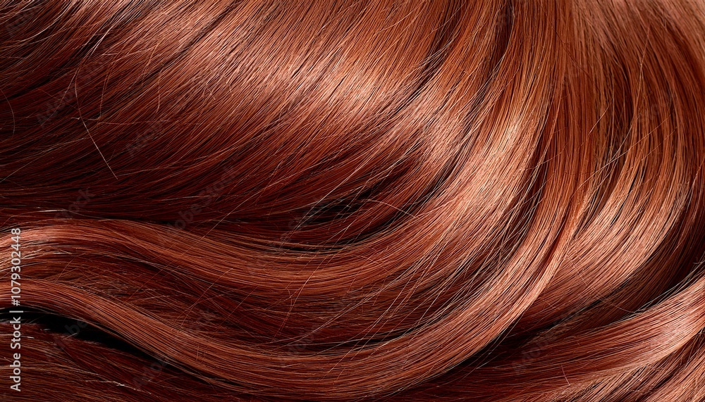 close up of flowing shiny auburn hair texture with natural highlights close up of flowing shiny auburn hair texture with natural highlights