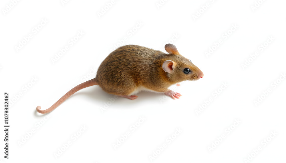 Wood mouse on white isolated with white highlights, png Wood mouse on white isolated with white highlights, png