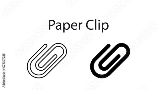 Paper Clip icon design with white background stock illustration
