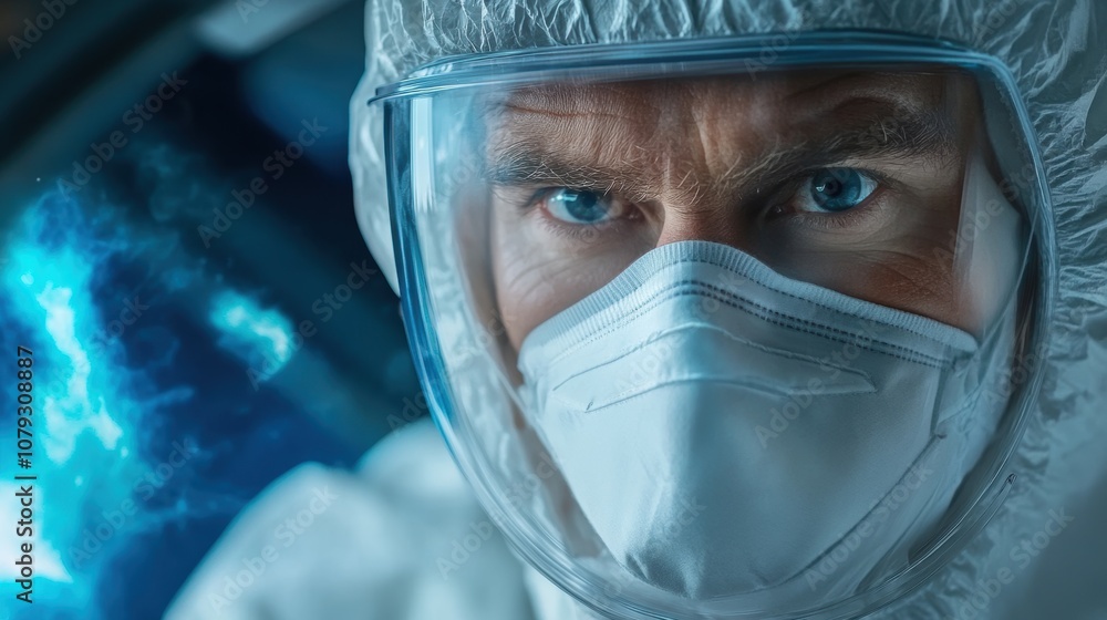 An astronaut, fully suited and with a reflective visor, examines the spacecraft's controls intently, surrounded by the vastness of space and distant stars An astronaut, fully suited and with a reflective visor, examines the spacecraft's controls intently, surrounded by the vastness of space and distant stars