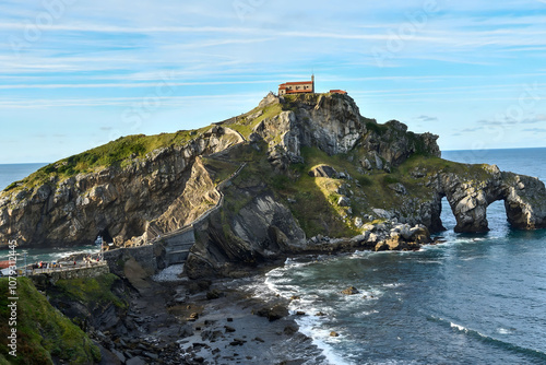 panoramic view of san juan de gaztelugatxe in bizkaia