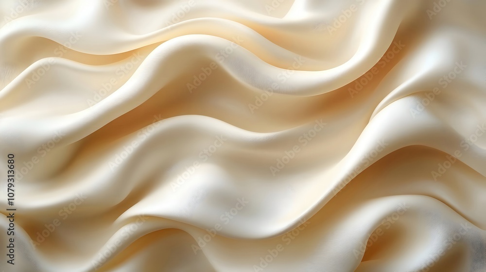 Abstract Background of Soft Cream Wrinkled Fabric Abstract Background of Soft Cream Wrinkled Fabric