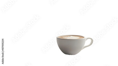 Wallpaper Mural Cup of hot coffee with foam on a white background Torontodigital.ca