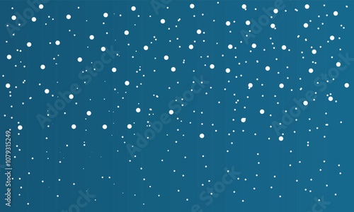 Snowflakes winter dust ice particles. Snowfall weather white teal dark blue background. Many snowflakes january theme. Snow hurricane scenery, Magic nature fantasy snowfall. photo