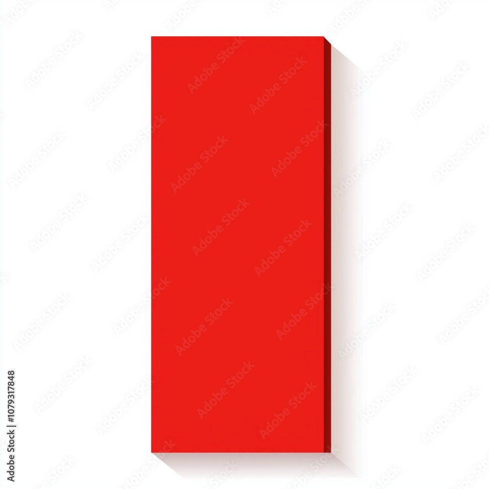 Red rectangle on a white background. Flat design. Red rectangle on a white background. Flat design.