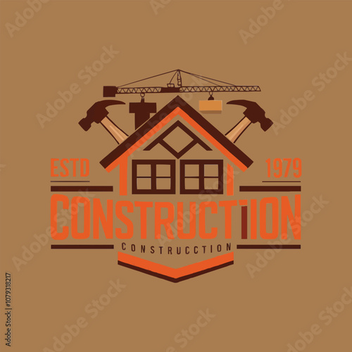 Construction building real estate repair vector logo design