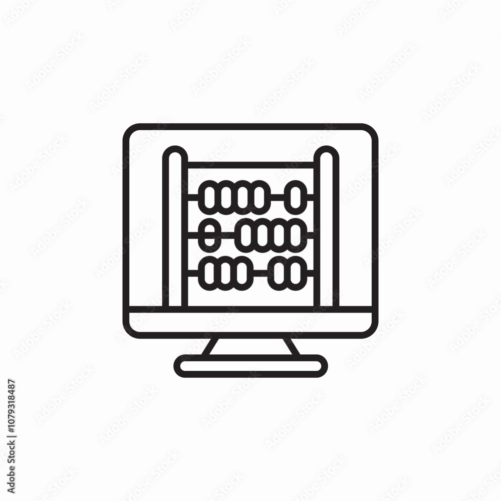 computer abacus icon sign vector computer abacus icon sign vector