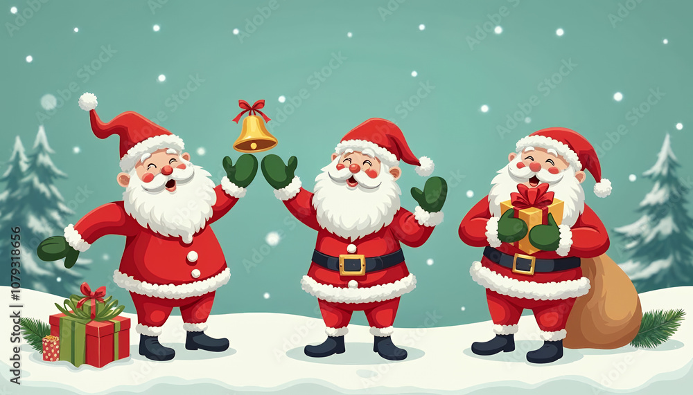 Santa Claus abstract background winter holidays, Collection of cute Christmas Santa Claus isolated Santa Claus abstract background winter holidays, Collection of cute Christmas Santa Claus isolated