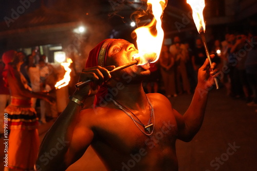 Sri Lankan Kandyan's Fire dance photo