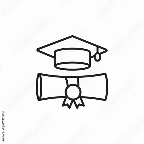 student educaiton certificate diploma icon sign vector