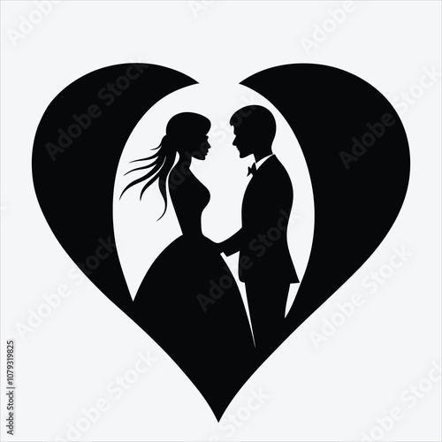 Legacy of Love, Silhouette White background illustration, Generative Ai