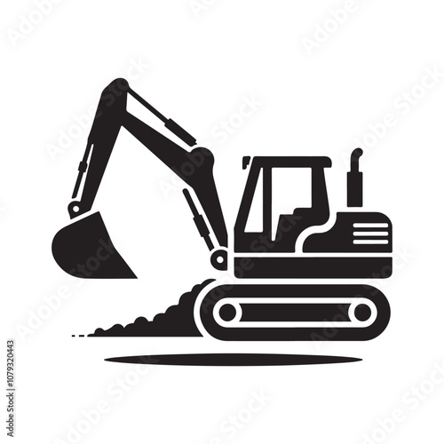 Professional Backhoe Silhouette Vector Illustrations for Designers